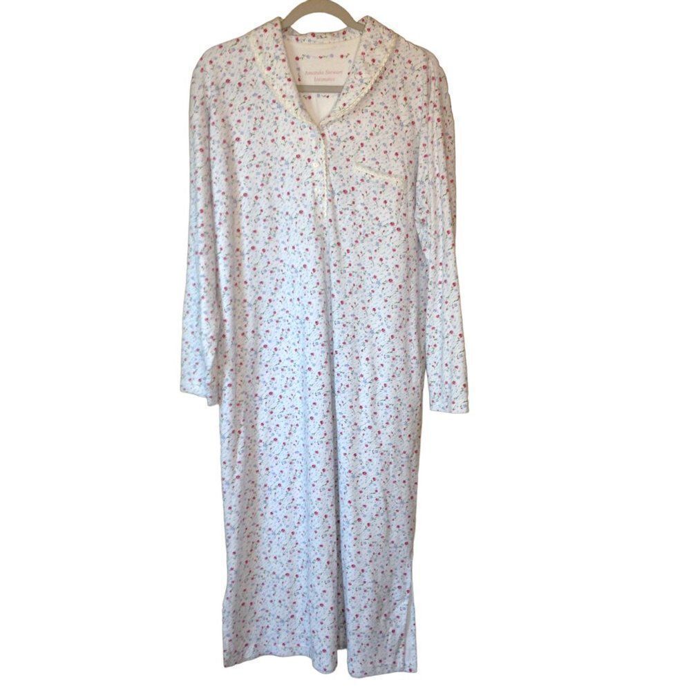 Amanda Stewart Intimates Long Sleeve Floral Country Nightgown Large